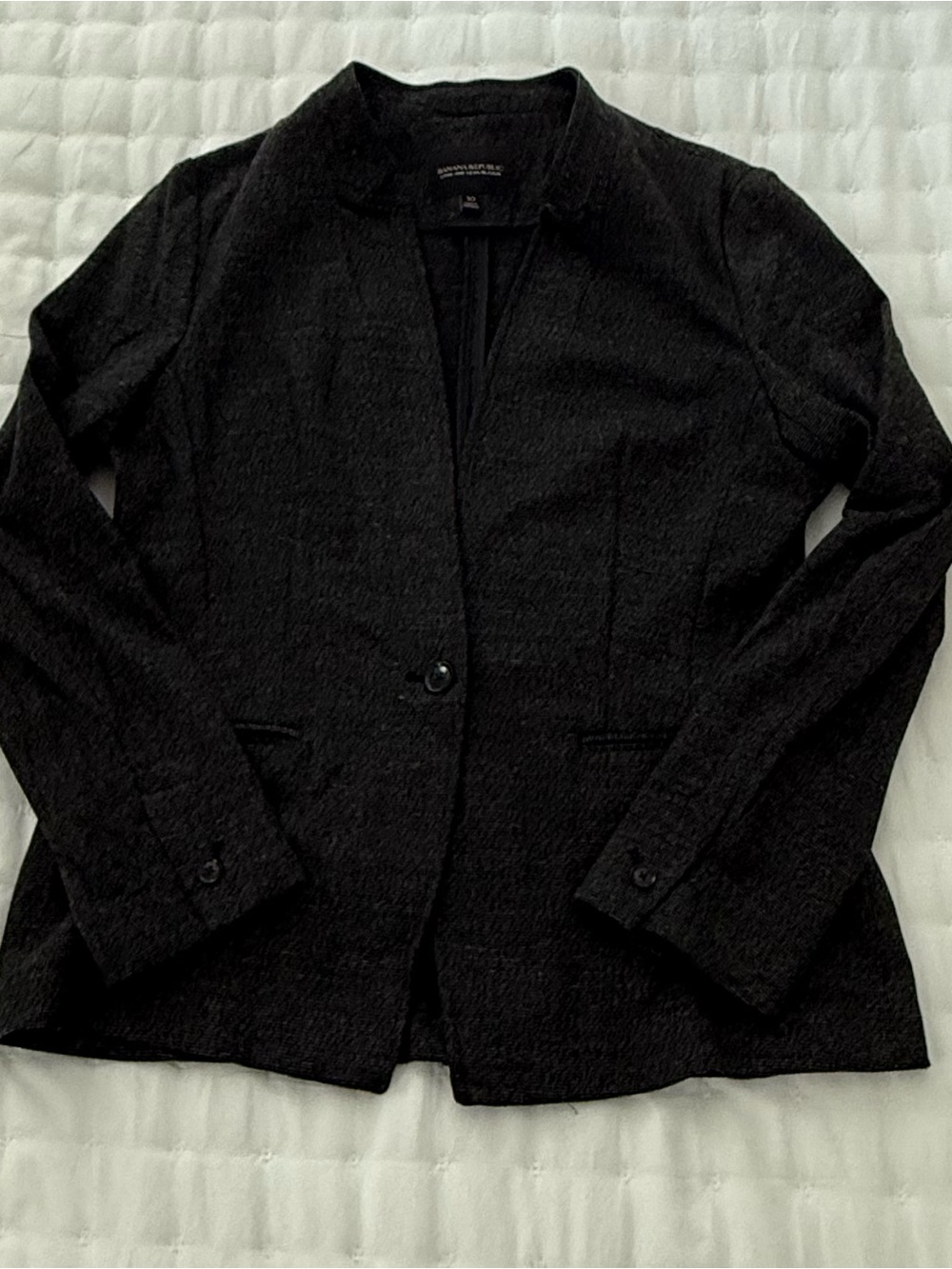 Banana Republic Long and Lean Blazer Size 10 Charcoal Gray